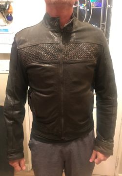 Zara cafe racer leather.