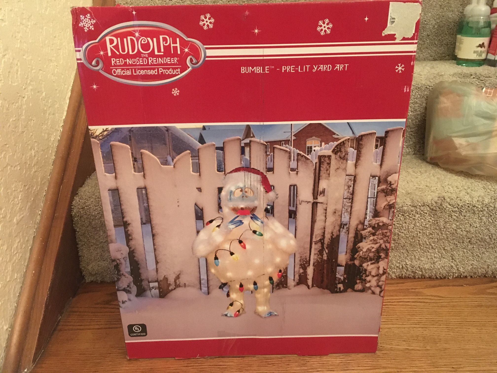 32in Pre-Lit LED Light Up Rudolph BUMBLE Abominable Snowman Yard Art Decoration