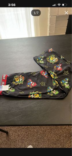 BOYS NINTENDO MARIOKART BLACK PJ LOUNGE PANTS XL 14-16.