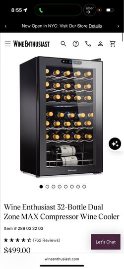 Wine Enthusiast 32-Bottle Dual Zone MAX Compressor Wine Cooler