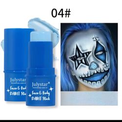 Blue Face & Body Paint Stick – Long-Lasting, No Stains – $5!