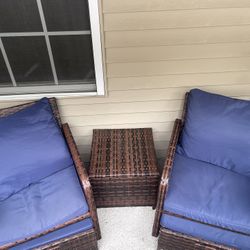 PATIO CHAIRS WITH TABLE 
