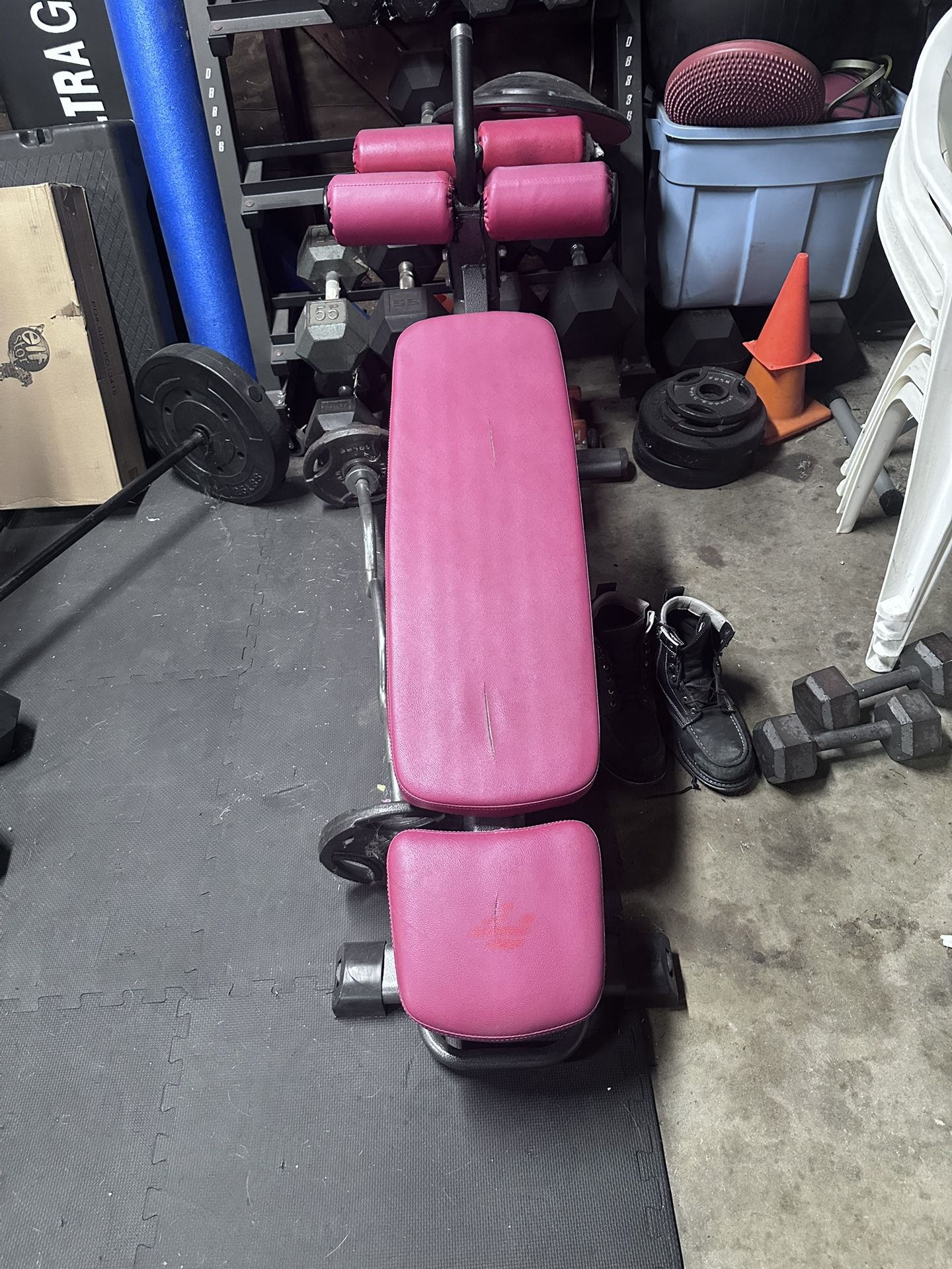 Finer Form Semi-Commercial Sit-Up Bench For Core Workouts and Decline Bench Press. Adjustable Weight Bench with Reverse Crunch Handle with 4 Adjustabl