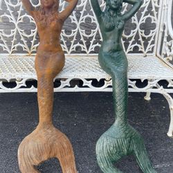 Cast Iron Sitting Mermaids