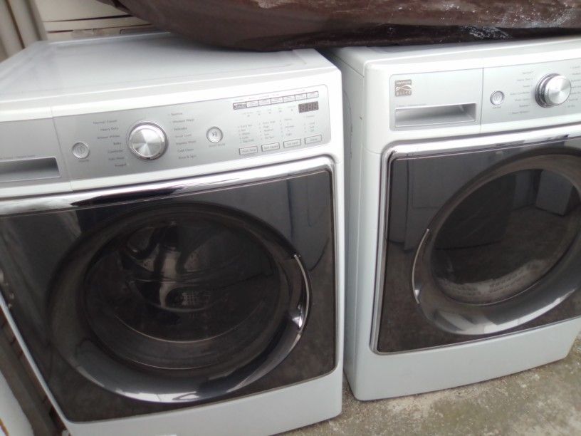 Nice Kenmore Front Loader Mega Size 5.4cu Washer 8.0cu Dryer Gas Set