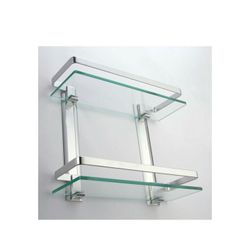 Bathroom glass shelves