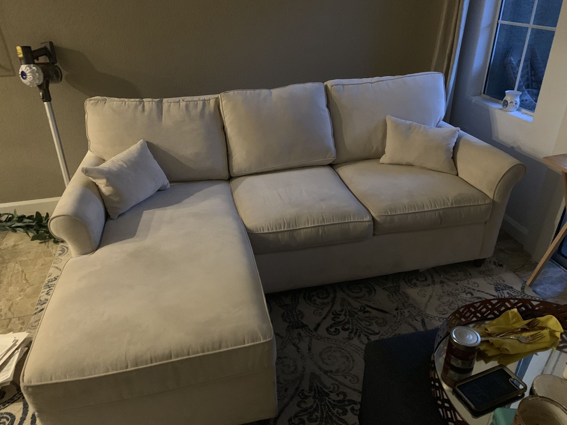Macy’s Sectional Sofa - Cream Fabric