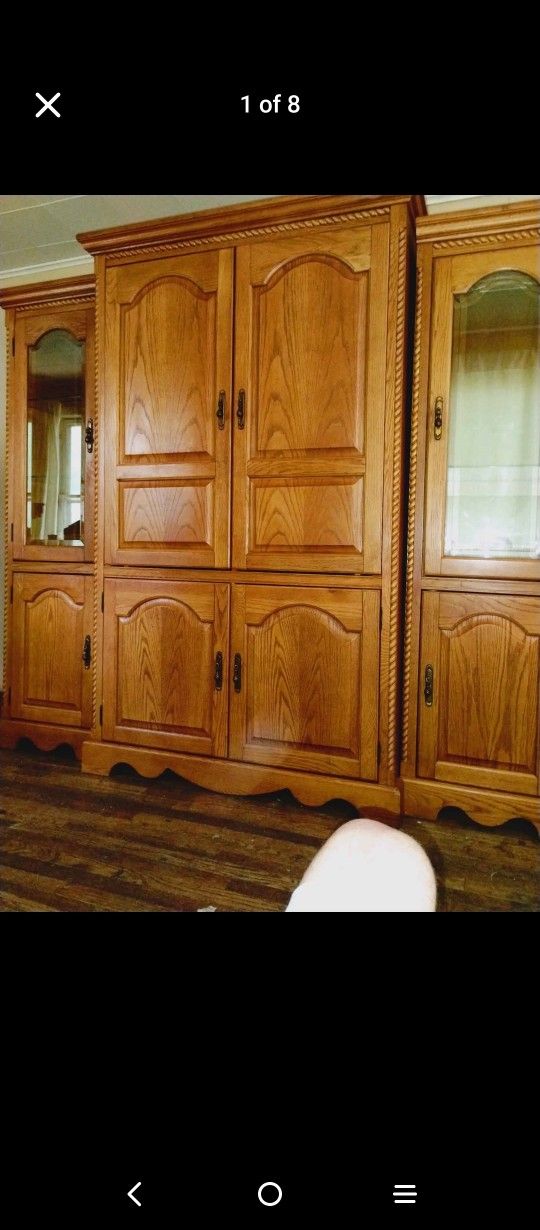 Huge Entertainment Center 100% Oak Fine Edition
