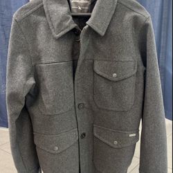 Men’s Grey Wool Coat Size m