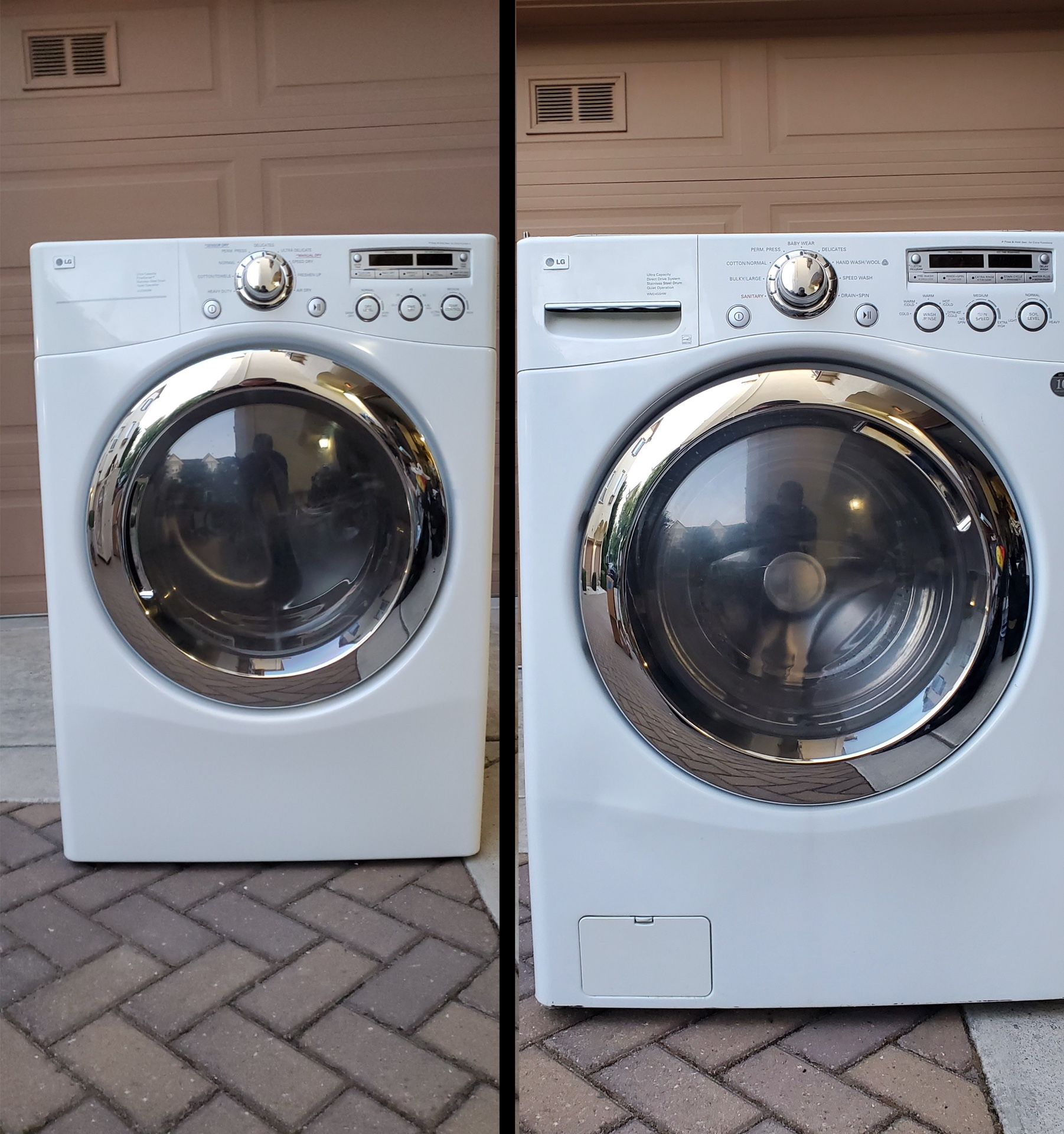 LG Washer & Dryer Set/WASHER: WM2455HW/DRYER: DLE5955W