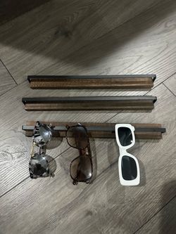 Sunglass holder three pieces glasses not included