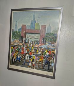 MELVIN M . KING FRAMED POSTER - SUMMER FESTIVAL 28"×22"
