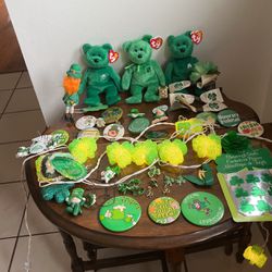 St. Patrick’s Day , shamrock ,Beanie babies Shamrock Lights, All Kinds Of Buttons