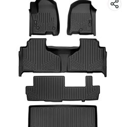 SMARTLINER 3 Row Floor Mats & Cargo Liner Behind 3rd Row Set Compatible with 2021-2023 Suburban/Yukon XL w/ 2nd Row Bench Seat
