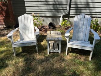 Adirondack chairs (set, two) plus side table