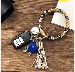 Key Chains Ring Bracelet for Women Tassel - Bangle Round Keychain Rings, Large Wristlet for Car Keys