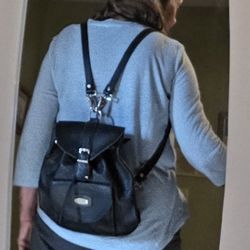 Black Leather Backpack Purse Indian Motorcycle Authentic 