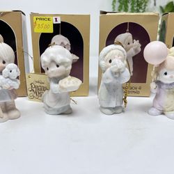 P43 Lot of 4 Precious Moments Christmas Ornaments – With Original Boxes – Perfect Condition