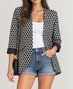H&M Black and White Polka Dot Blazer