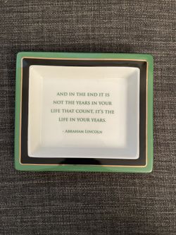 NEW Wise Sayings Porcelain Tray - Abraham Lincoln