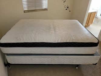 Twin XL bed with frame and smaller mattress