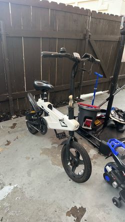 Folding Electric Bike White and Black