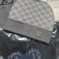 Louis Vuitton Grey Damier Knit Beanie