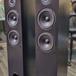 Polk Audio R50 Towers and CS245i Center Channel Speaker Black In Color 