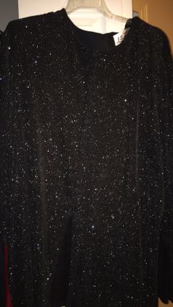 LONG BLACK SPARKLY TUNIC TOP