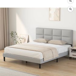 Queen Bed Frame In Grey Color