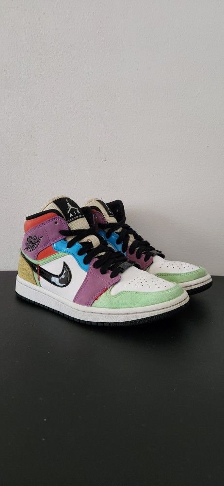 Women's Air Jordan 1 Mid SE "Light Bulb" Sneakers (Size: 7)