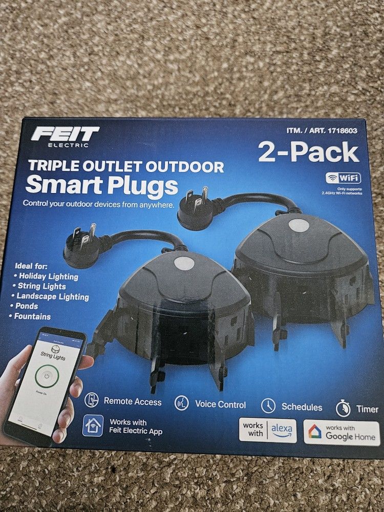 Triple Outlet Outdoor Smart Plugs NIB