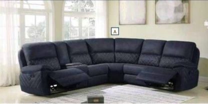 Brand New 6 Piece Blue Reclining Sectional