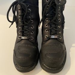 Harley Davidson Black Leather Motorcyclye  Boots