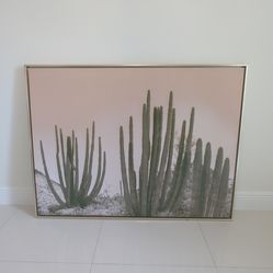 Large Framed Desert Cactus Wall Art – 49.5” x 37.5”