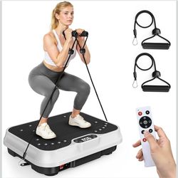 Bigzzia Vibration Plate Exercise Machine for Weight Loss – 100-Speed Platform with Remote & Resistance Bands, 450 lbs Capacity – Quiet Full Body Worko