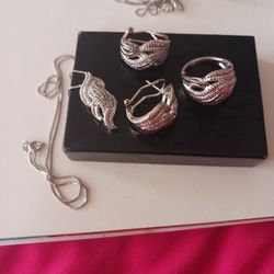 2 Silver Sets  With Diamonds $550 & 450 Second One 