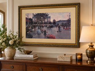 Framed Parisian Street Scene Art Print