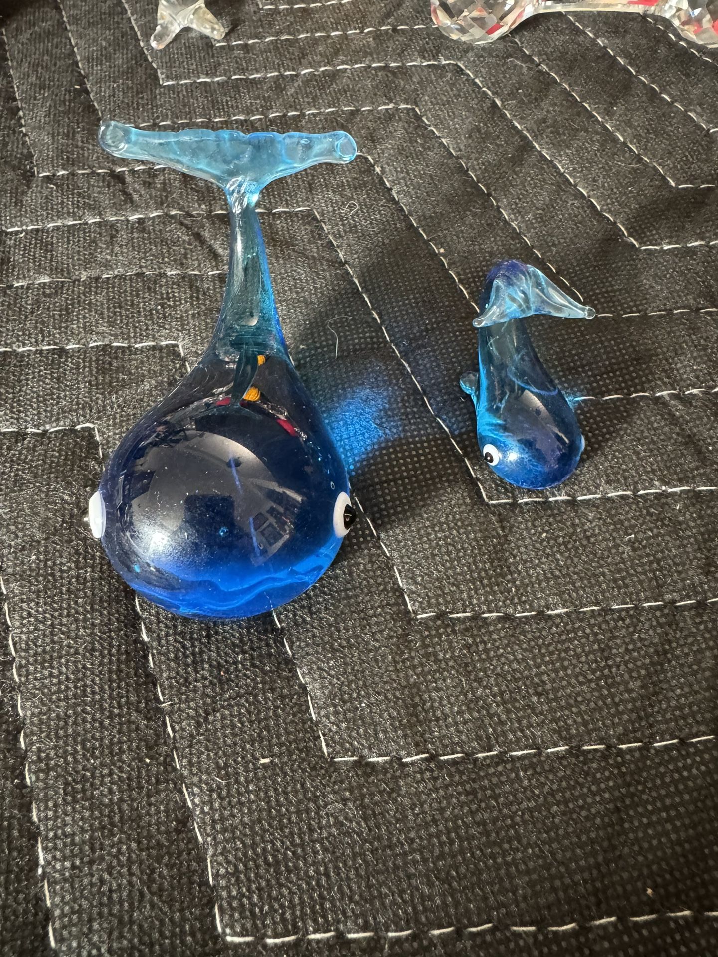 Glass Whale Figurines