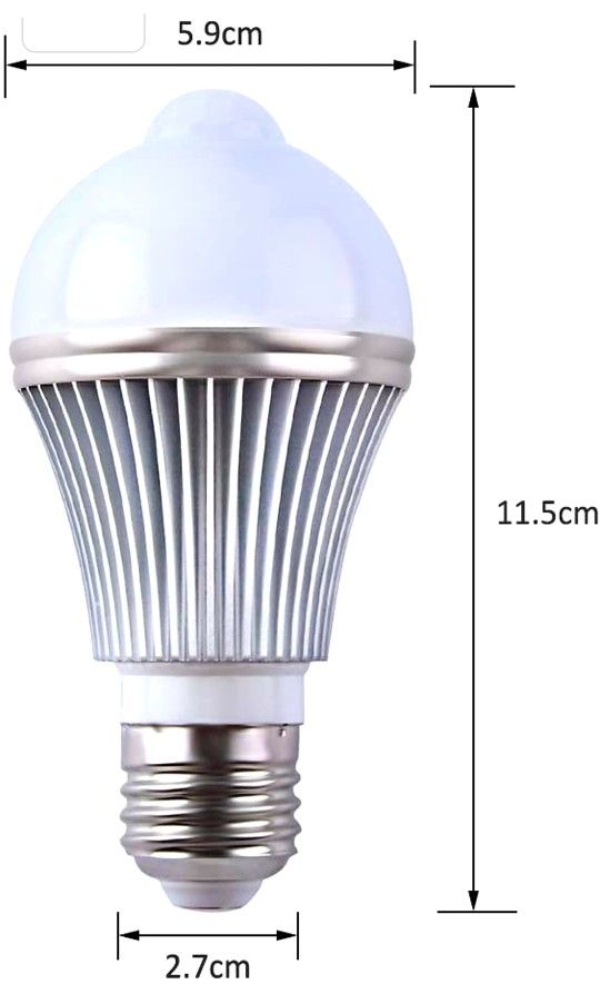 Motion Sensor Led Bulb 5W E27 PIR Infrared Motion Sensor Light Detection Lamp Auto Switch Night Light for Porch Patio Garage Stairs Lobby Carport Corr