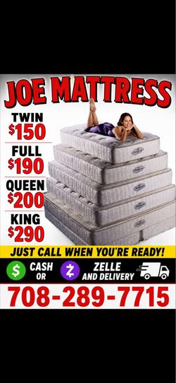 Huge sale for Mattress And Box Twin size #mattress and box 150.$ full 190$ Queen 200$ king 290$. free delivery free set up 708….289…7715… cash or Zell