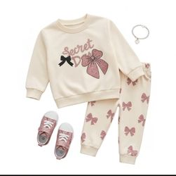Premium Organic Cotton Kids Pajama Set - Sweet Pink Bow Edition