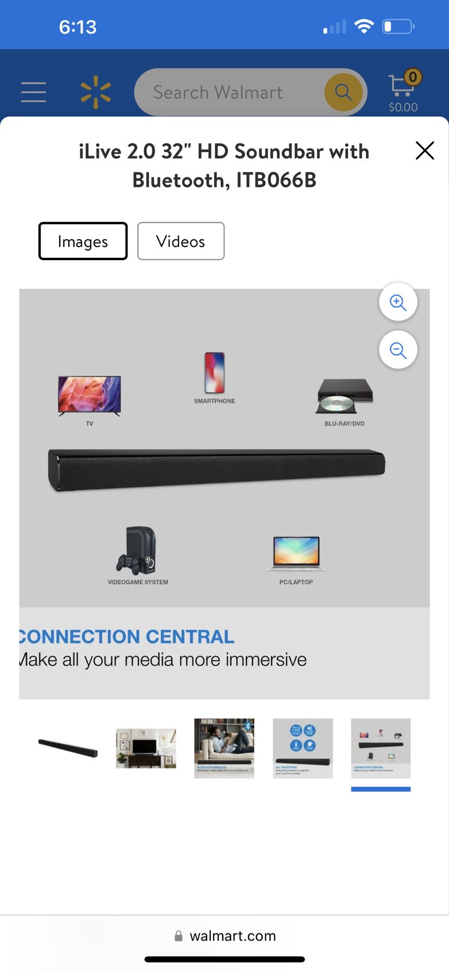 $50 iLive 32” Bluetooth Sound bar 