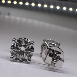 4.78 CTW Round Diamond Stud Earrings 4 Prong Lab Grown 