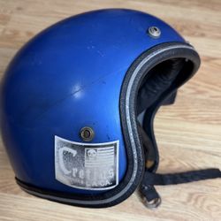 Vintage Biltwell Peanut Style Motorcycle Helmet – Blue