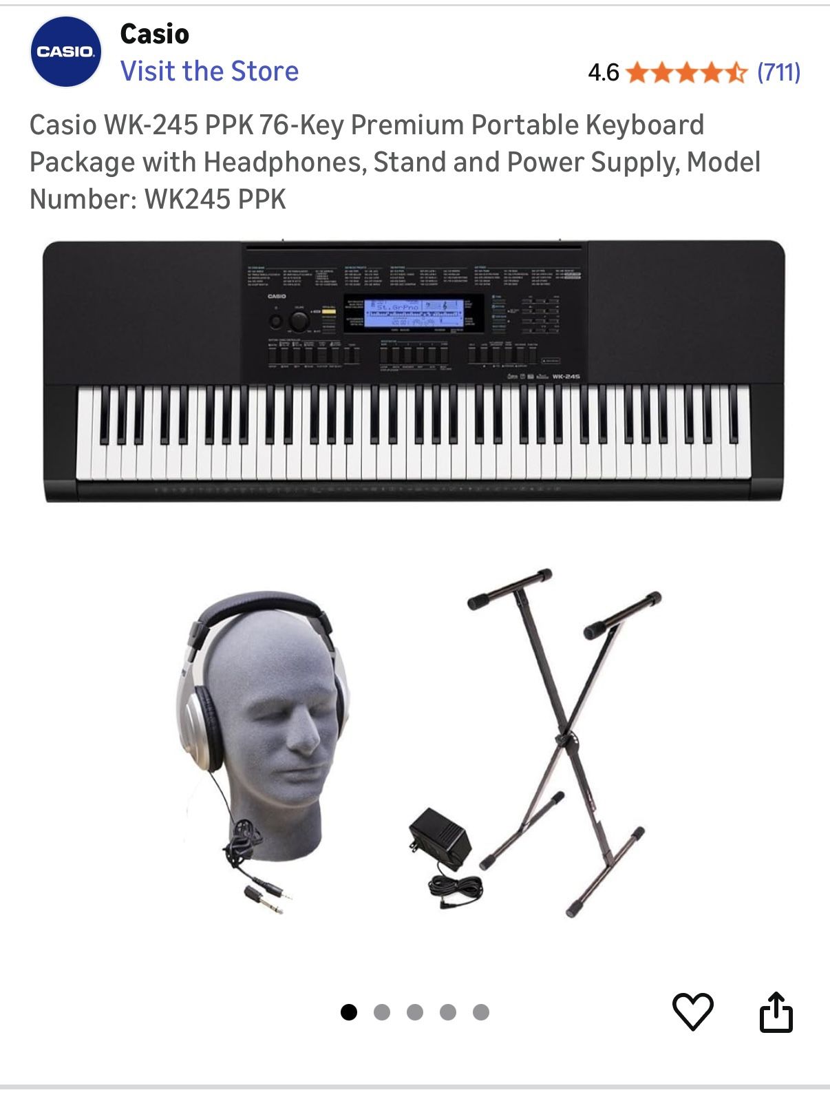 🎹 Casio WK-245 PPK 76-Key Premium Keyboard – Excellent Condition + Bonus Items!