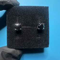 1ct Black Moissanite 6.5mm Screw Back Studs -