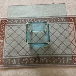 Coffee Cocktail Table Etched Glass Dennis Abbe Coastal Palm Beach