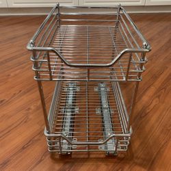 Household Essentials 2-Tier 11.5-inch Wide Dual Sliding Under Cabinet Organizer
