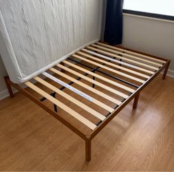 Zinus Ellie 14" Queen Bamboo Platform Bed Frame – Wood Slats